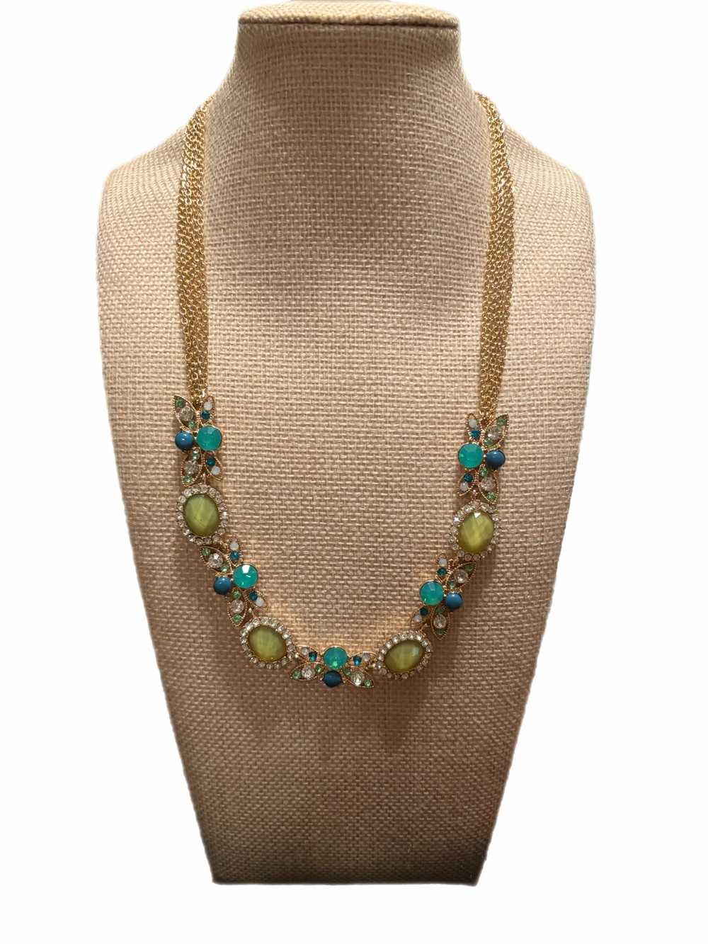cezanne Gold-Tone Necklace with multicolored stones